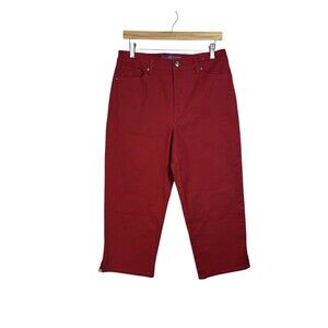 Gloria Vanderbilt Amanda Capri Pants Women's Size 10 Red Denim Cropped NWT